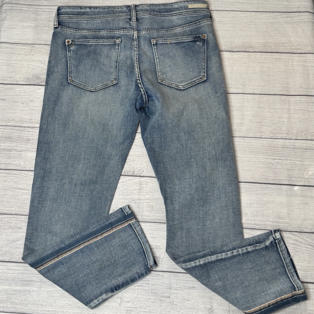 Pilcro And The Letterpress Anthro Slim Boyfriend Jeans Distressed Side Stripe 25 - Picture 4 of 8